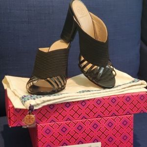 NEW Tory Burch Brida Leather/Patent Mule